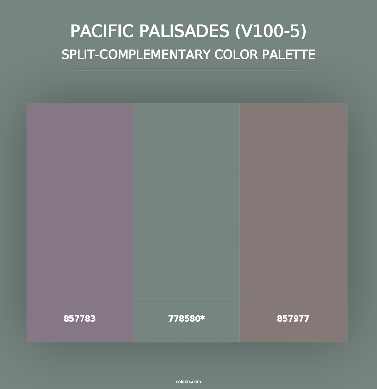 Pacific Palisades (V100-5) - Split-Complementary Color Palette