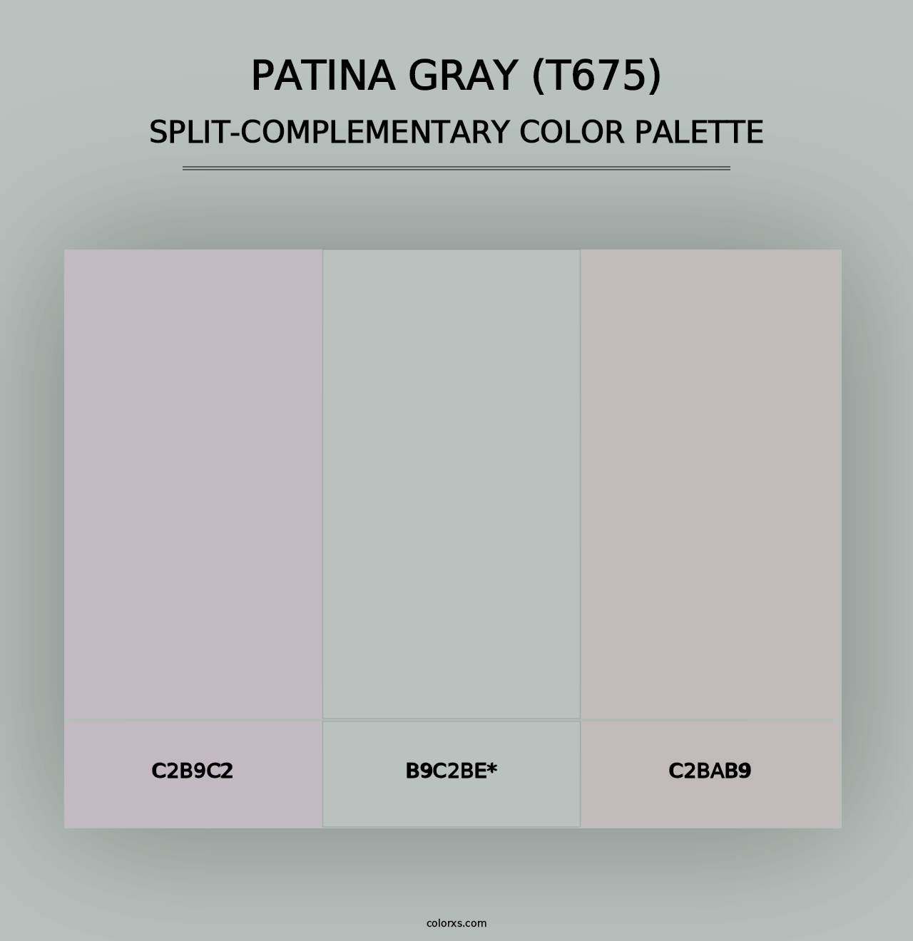 Patina Gray (T675) - Split-Complementary Color Palette