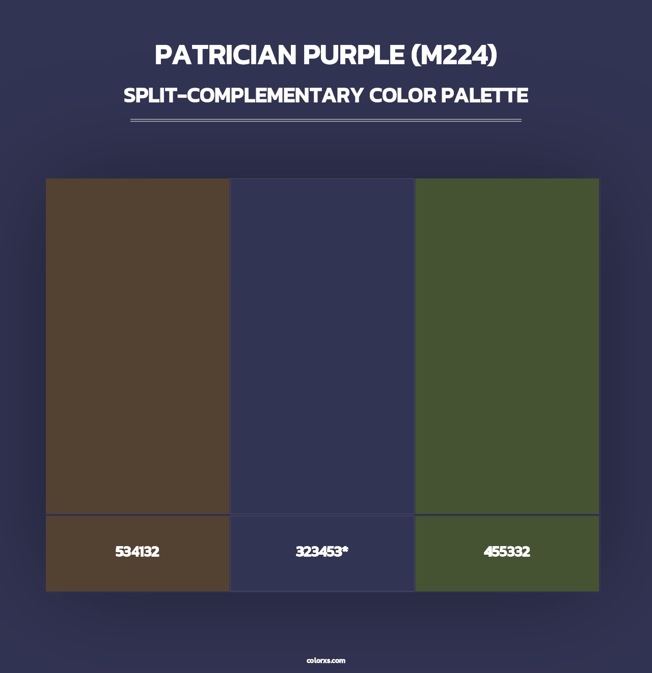 Patrician Purple (M224) - Split-Complementary Color Palette