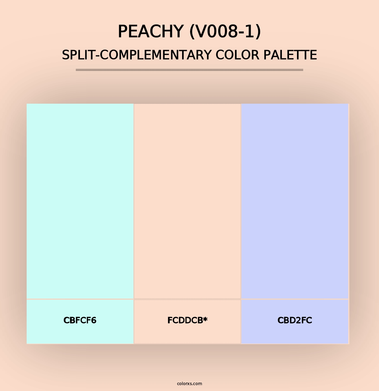 Peachy (V008-1) - Split-Complementary Color Palette