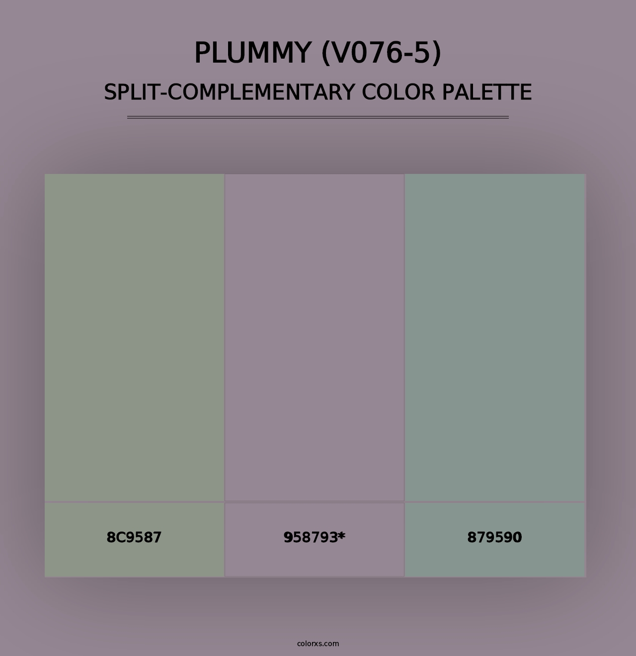 Plummy (V076-5) - Split-Complementary Color Palette