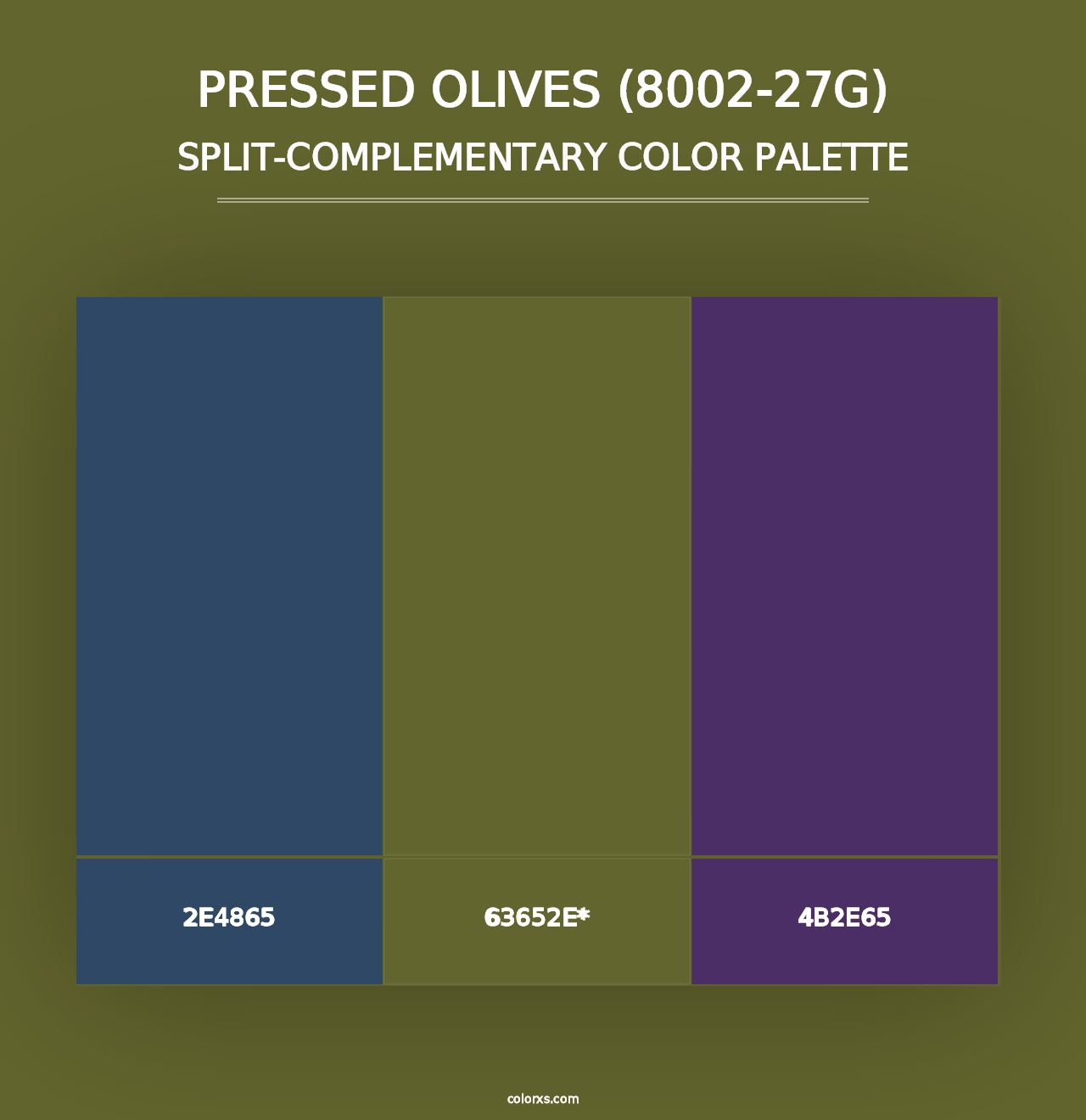 Pressed Olives (8002-27G) - Split-Complementary Color Palette