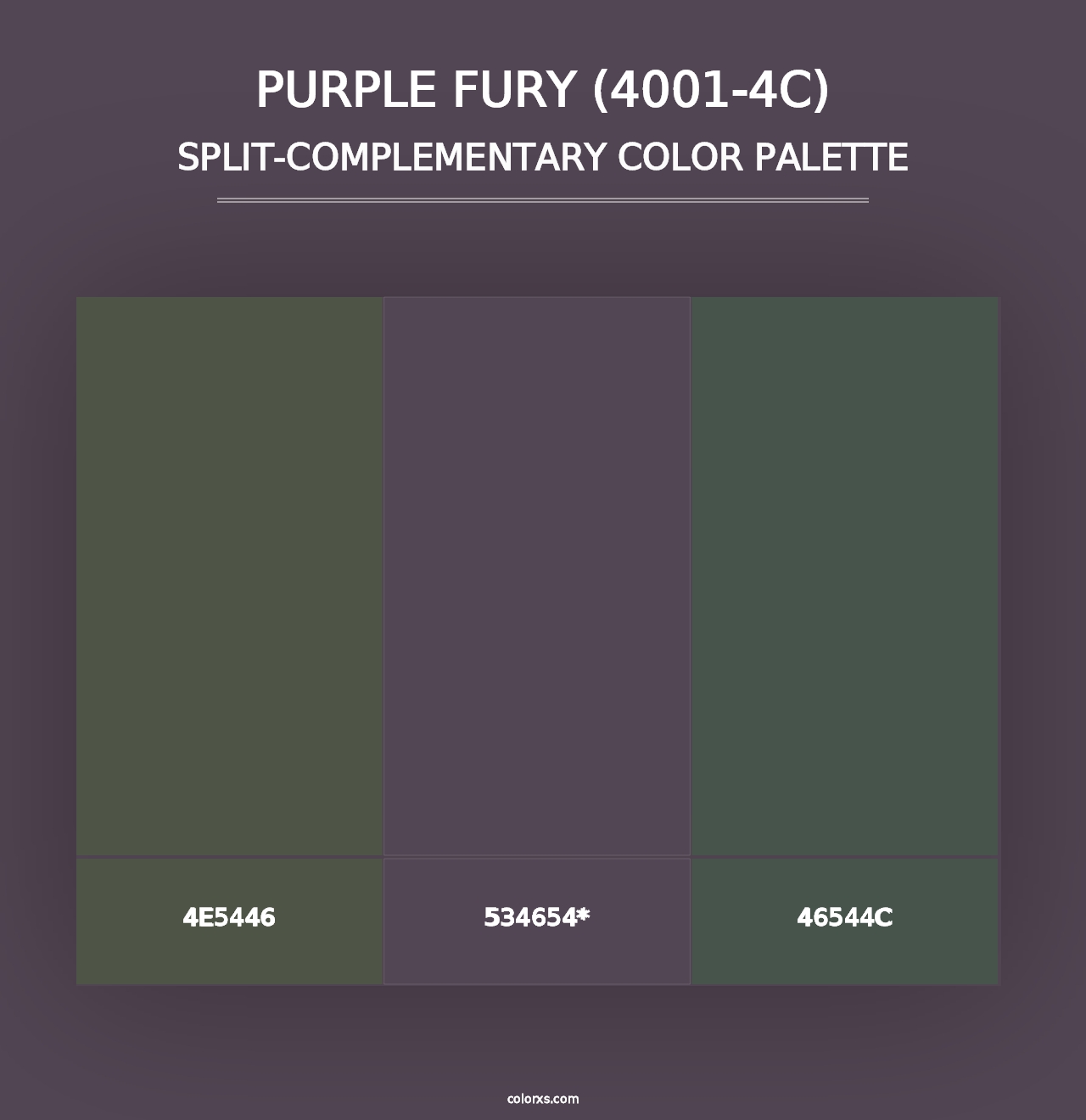 Purple Fury (4001-4C) - Split-Complementary Color Palette