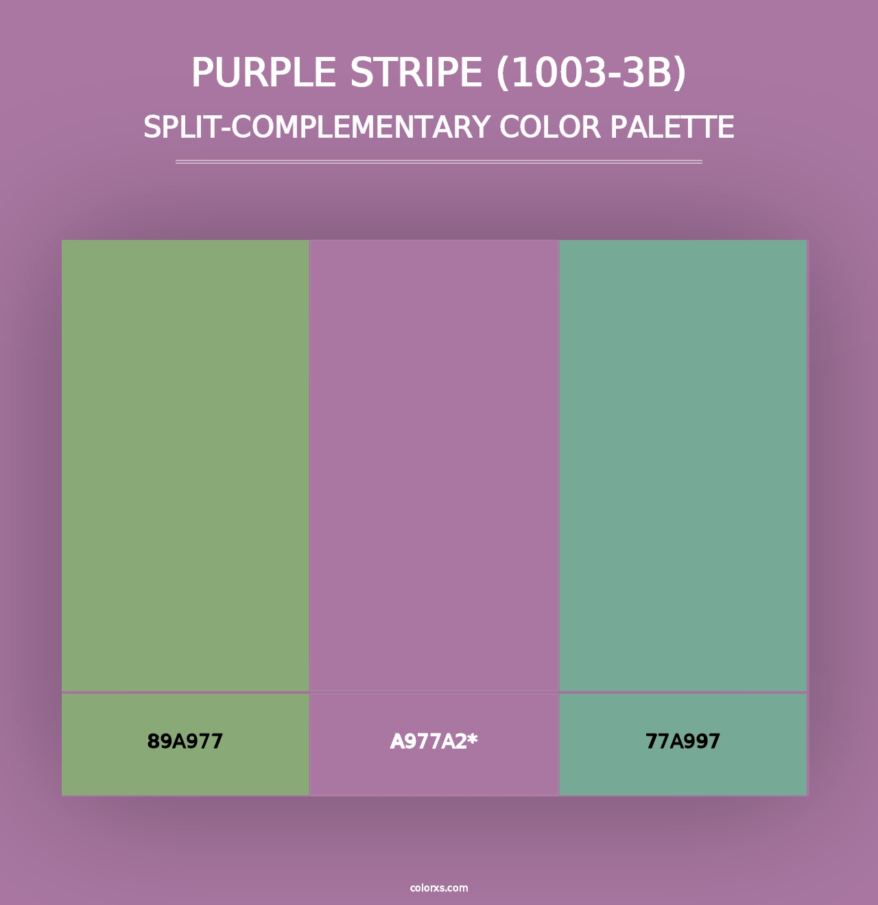 Purple Stripe (1003-3B) - Split-Complementary Color Palette