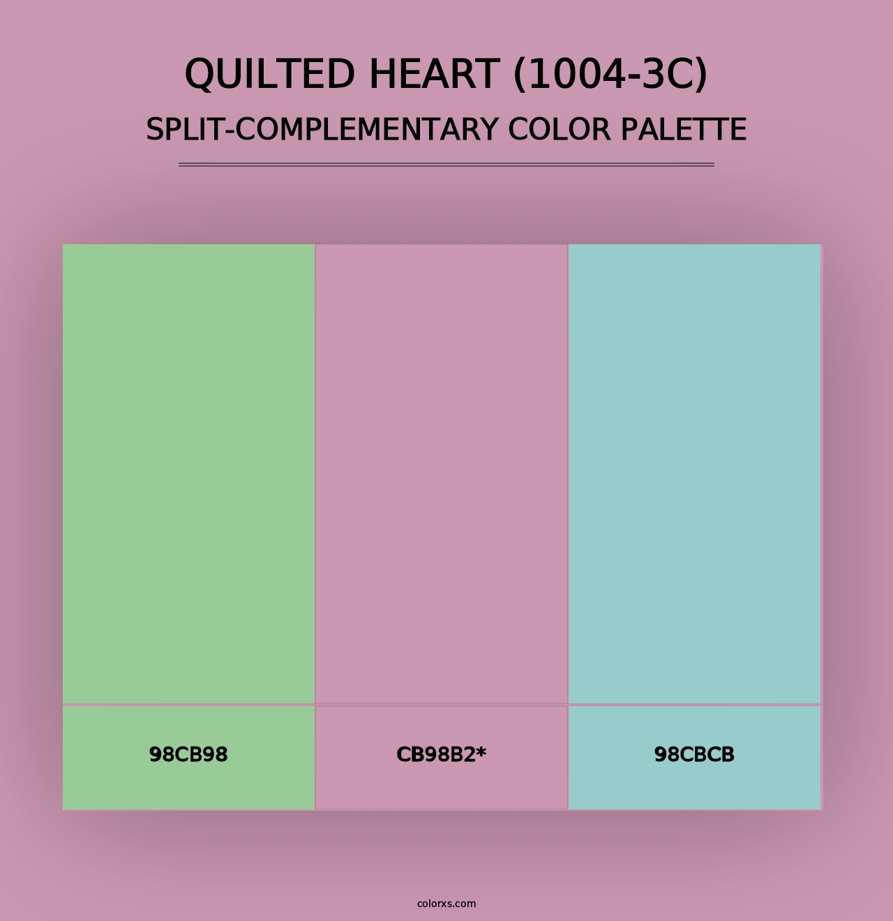 Quilted Heart (1004-3C) - Split-Complementary Color Palette