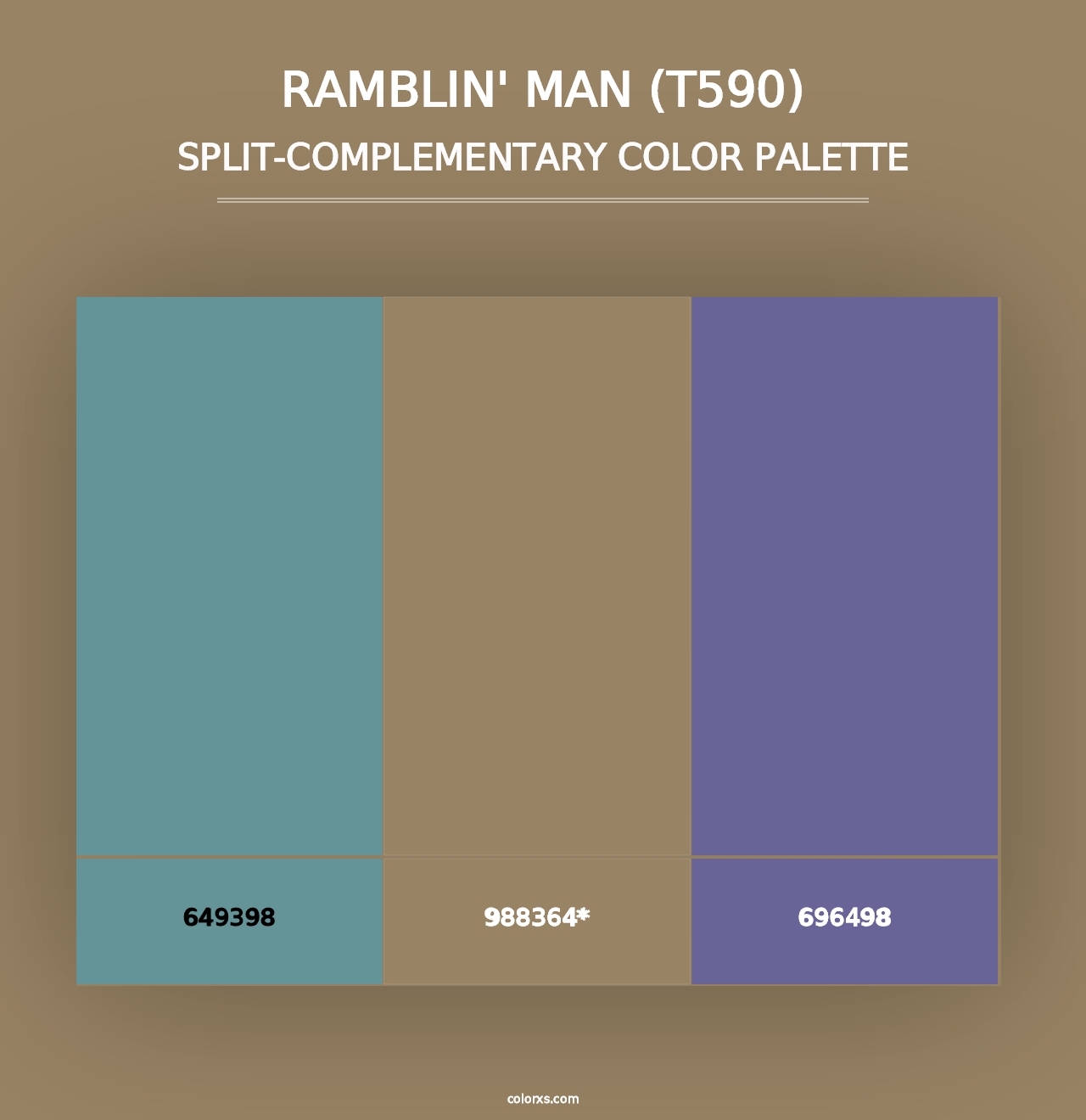 Ramblin' Man (T590) - Split-Complementary Color Palette