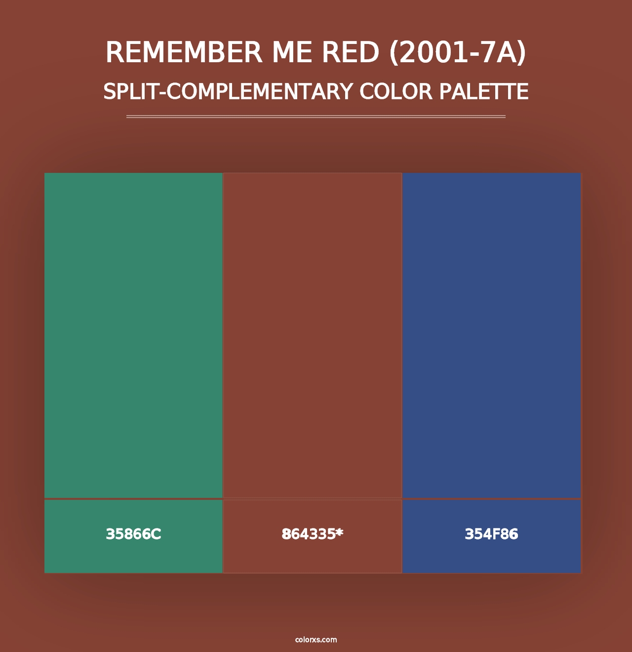 Remember Me Red (2001-7A) - Split-Complementary Color Palette