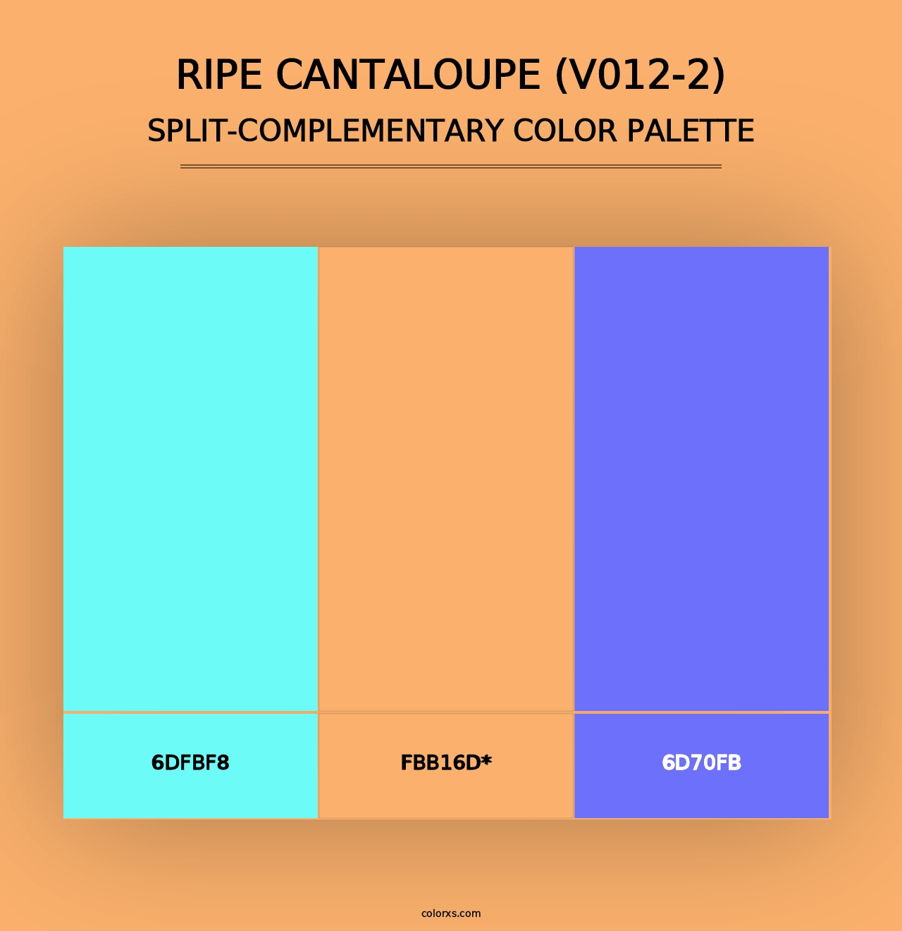 Ripe Cantaloupe (V012-2) - Split-Complementary Color Palette