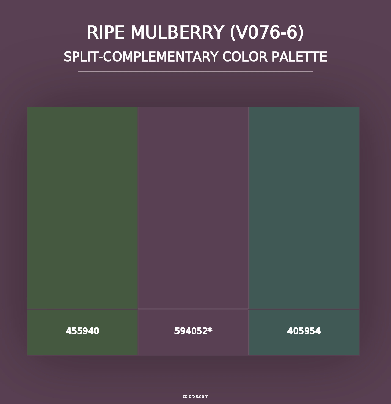 Ripe Mulberry (V076-6) - Split-Complementary Color Palette