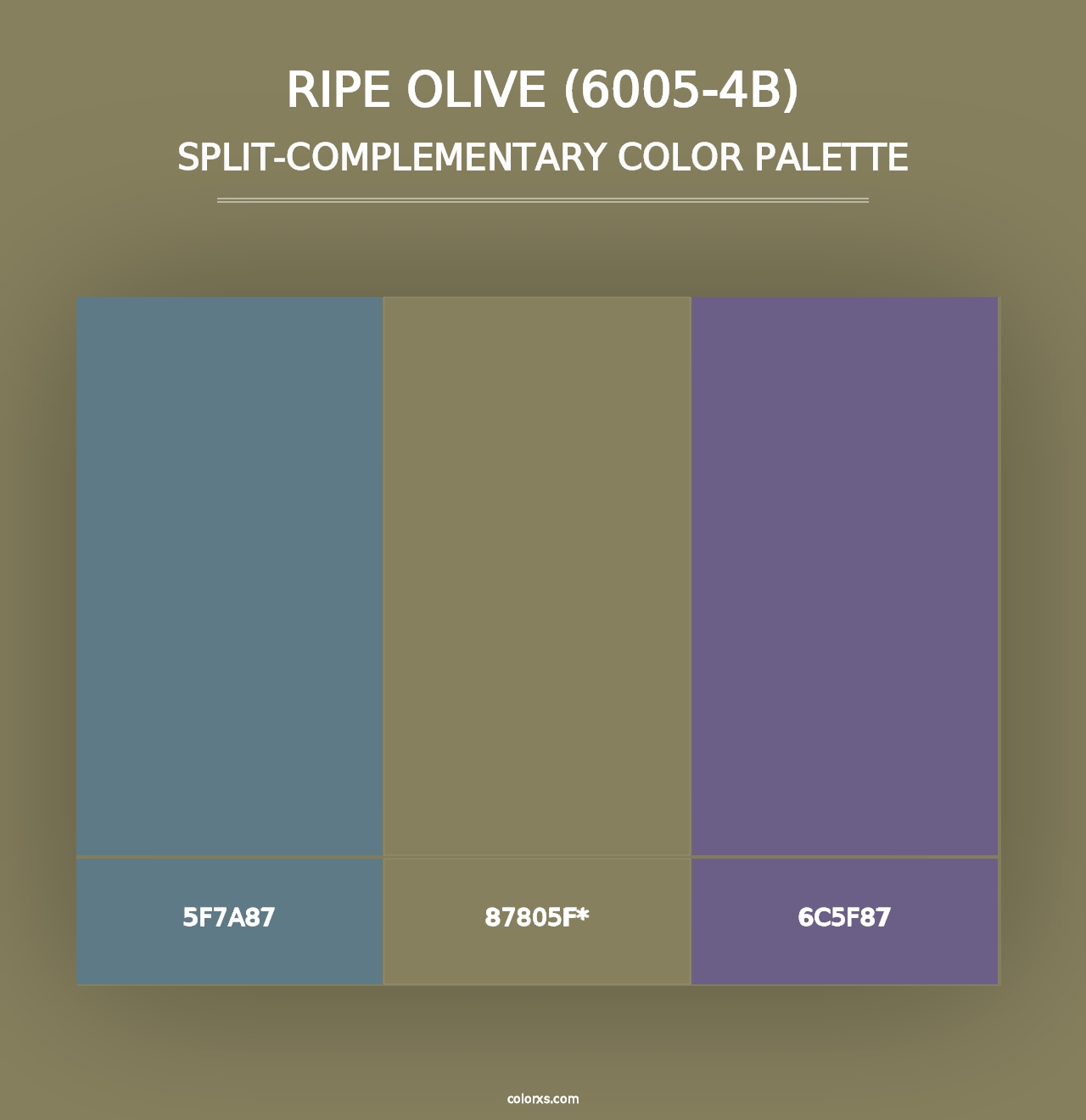 Ripe Olive (6005-4B) - Split-Complementary Color Palette