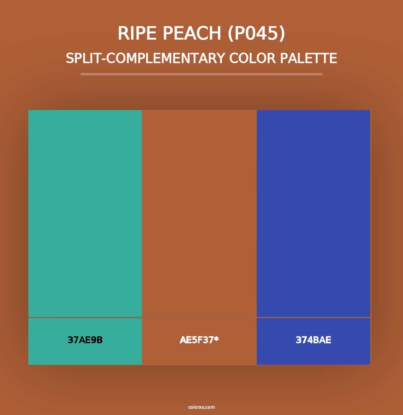 Ripe Peach (P045) - Split-Complementary Color Palette