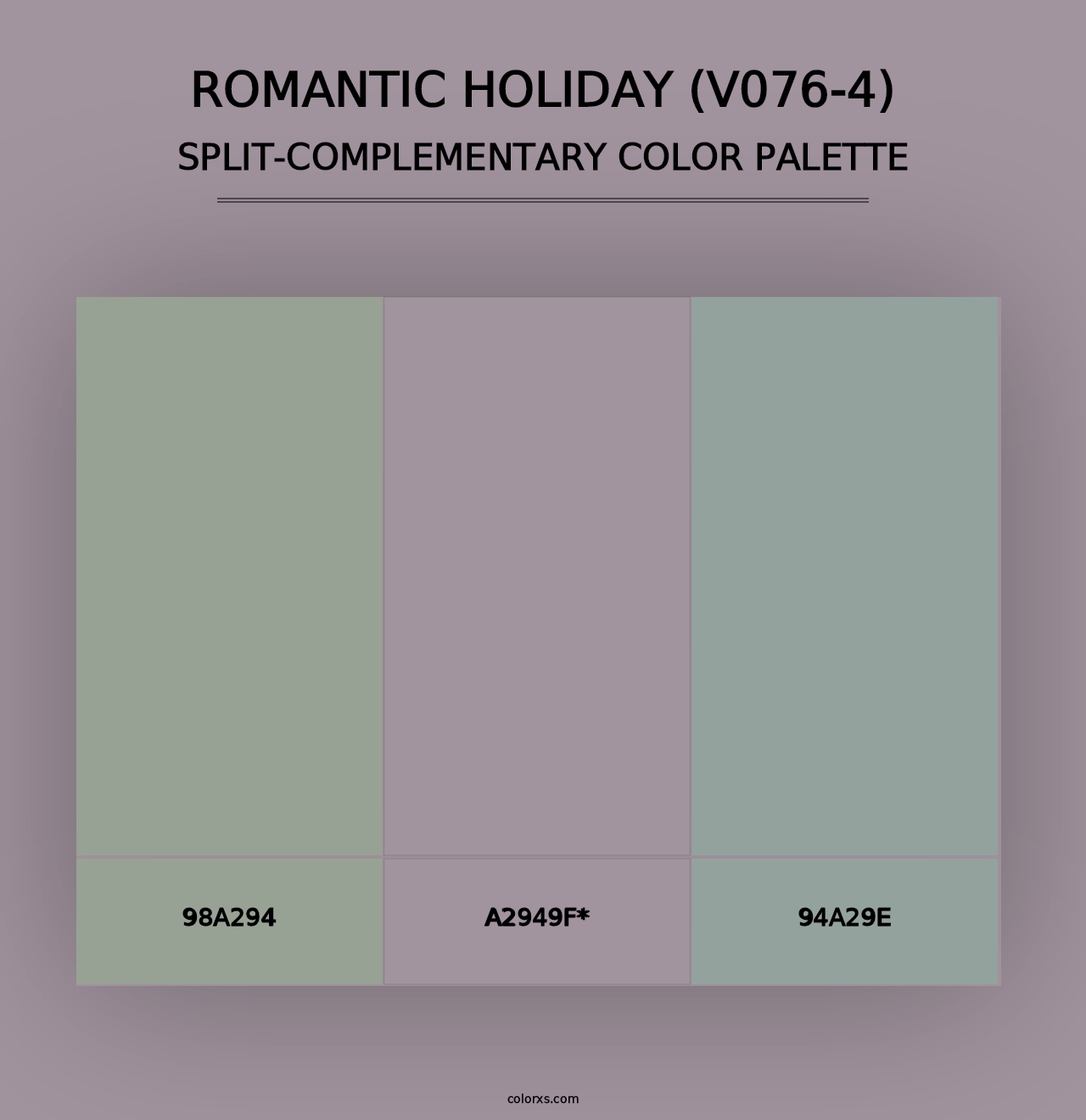 Romantic Holiday (V076-4) - Split-Complementary Color Palette