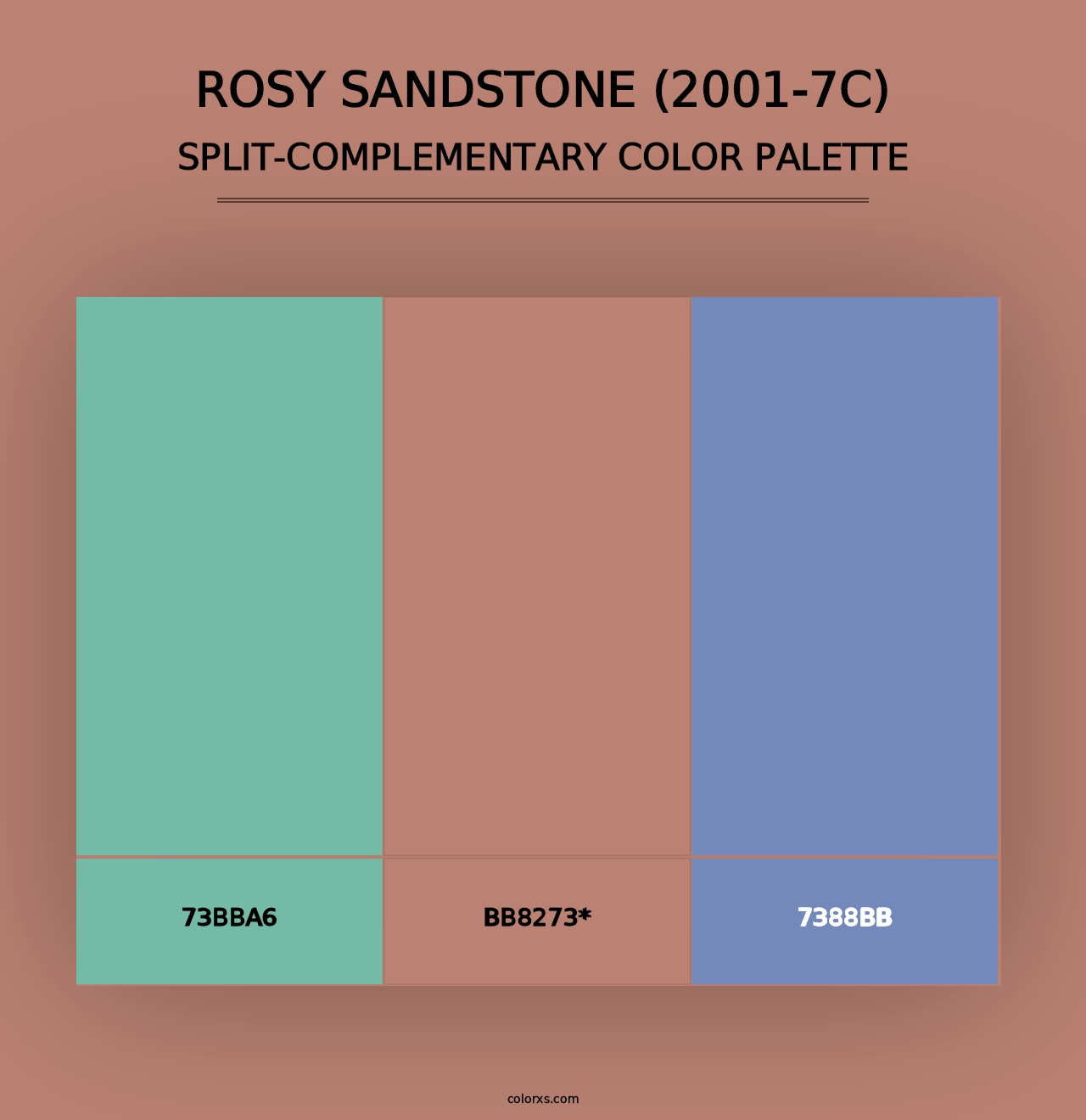 Rosy Sandstone (2001-7C) - Split-Complementary Color Palette