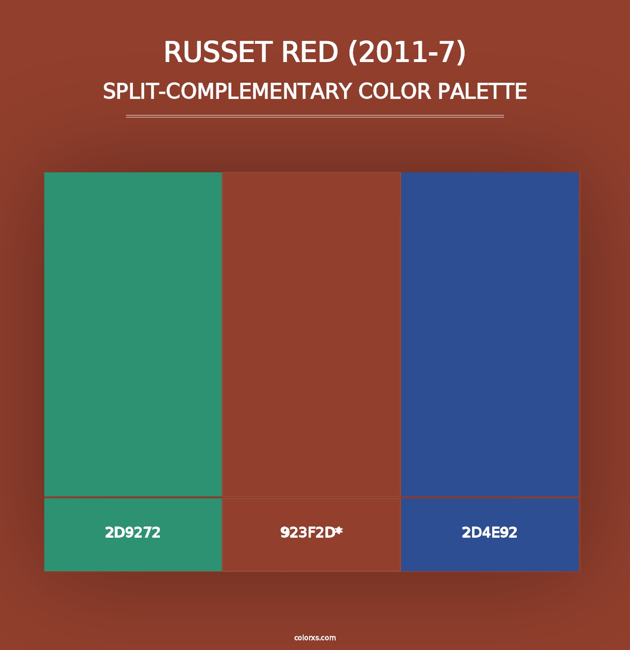 Russet Red (2011-7) - Split-Complementary Color Palette