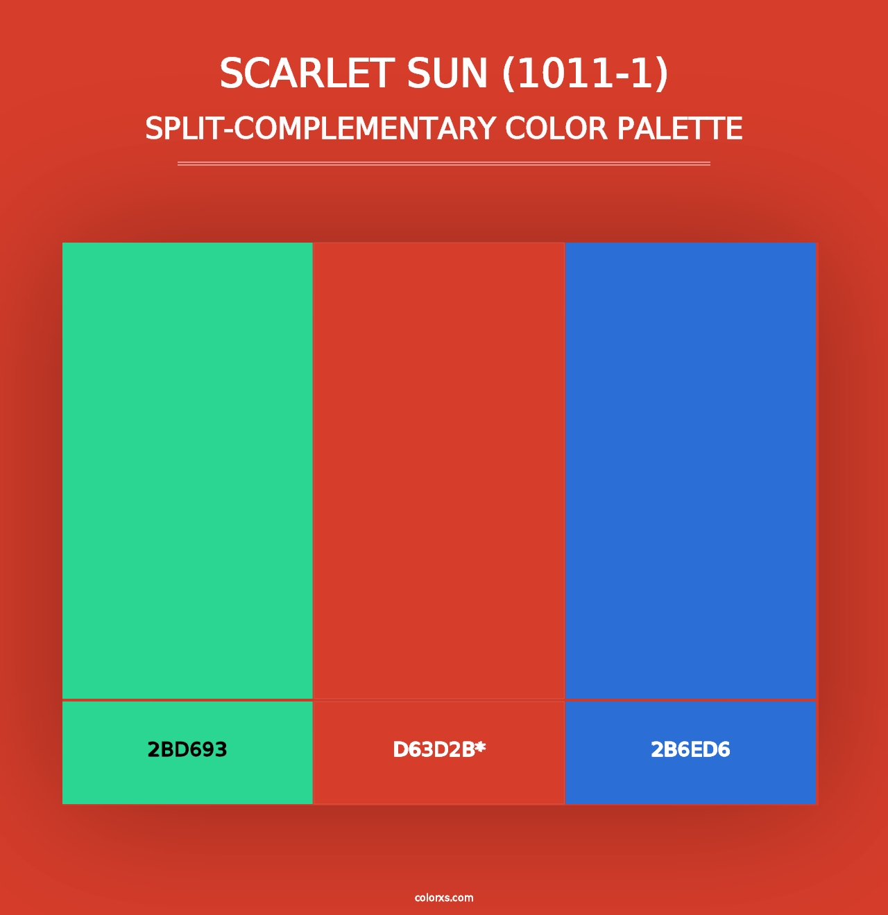 Scarlet Sun (1011-1) - Split-Complementary Color Palette