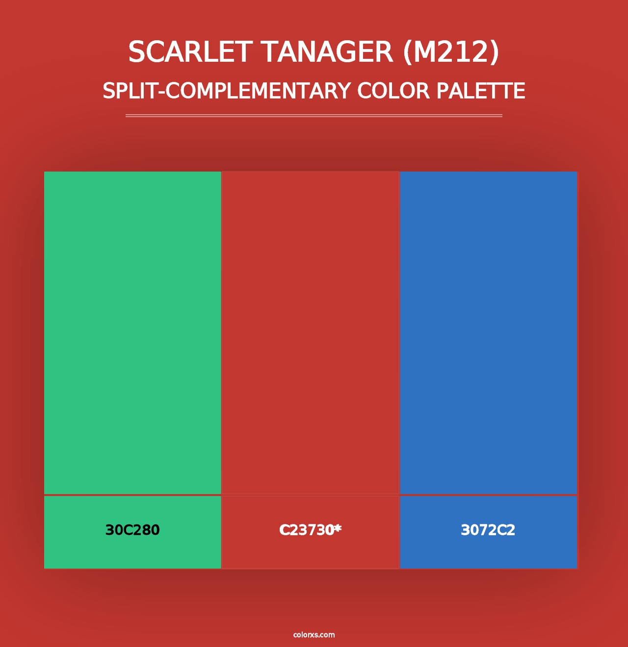 Scarlet Tanager (M212) - Split-Complementary Color Palette