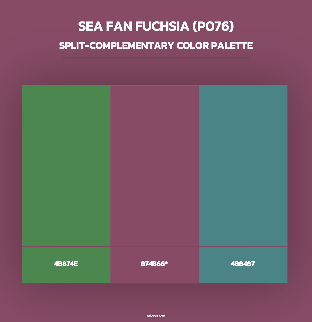 Sea Fan Fuchsia (P076) - Split-Complementary Color Palette