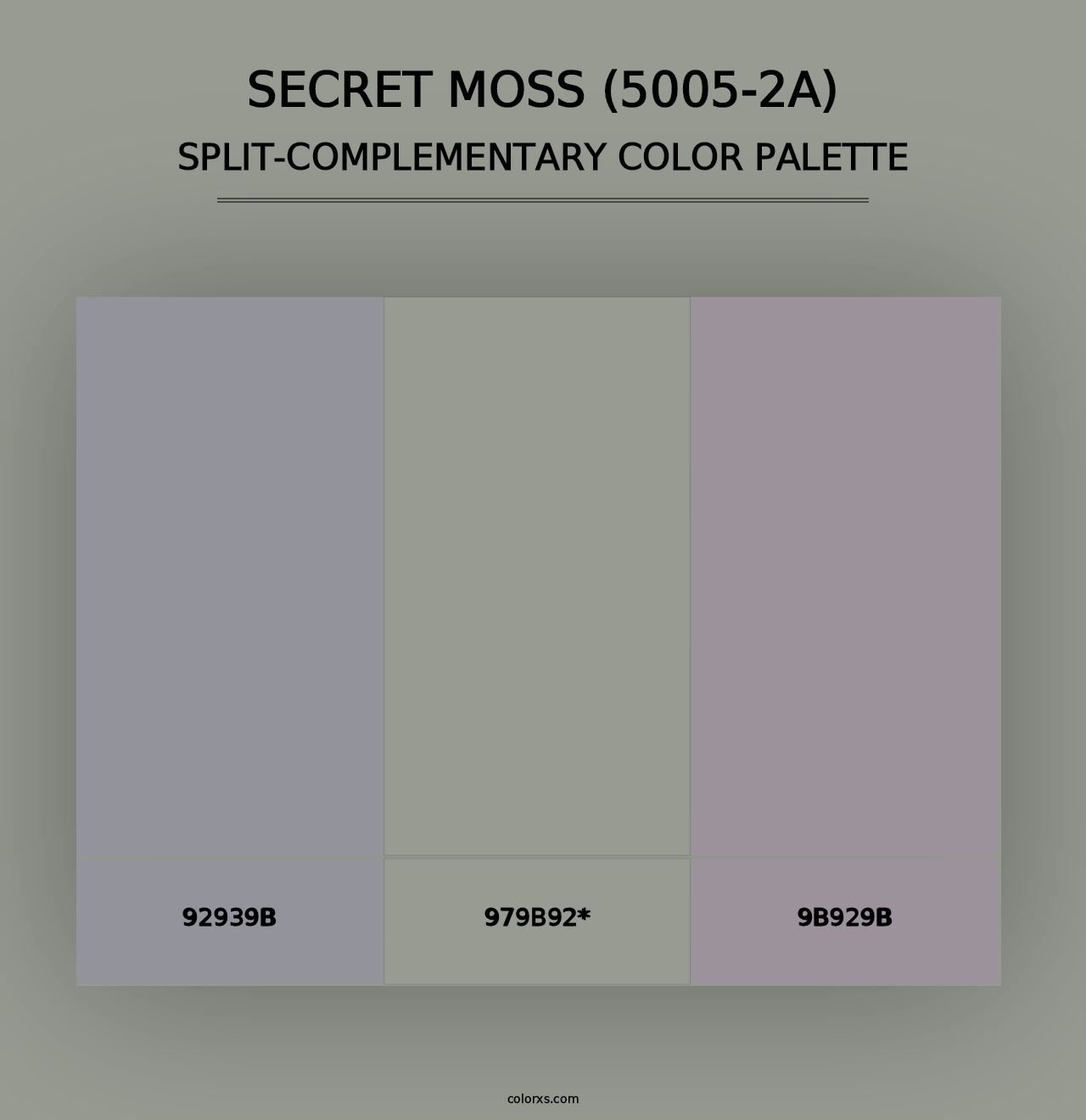 Secret Moss (5005-2A) - Split-Complementary Color Palette