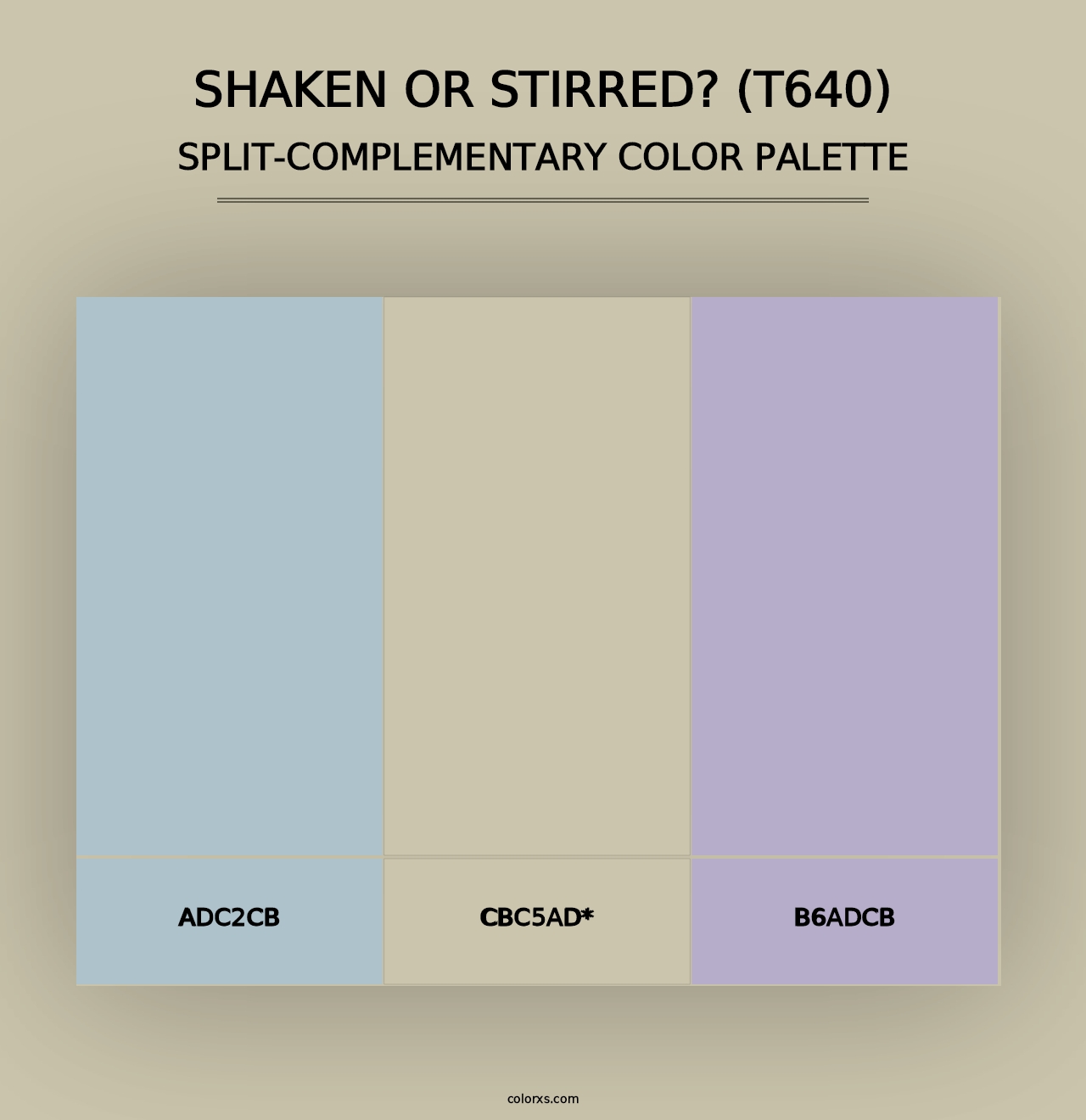 Shaken or Stirred? (T640) - Split-Complementary Color Palette