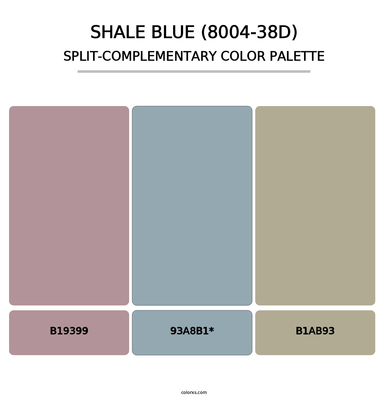 Shale Blue (8004-38D) - Split-Complementary Color Palette