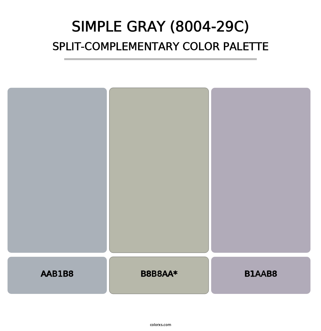 Simple Gray (8004-29C) - Split-Complementary Color Palette