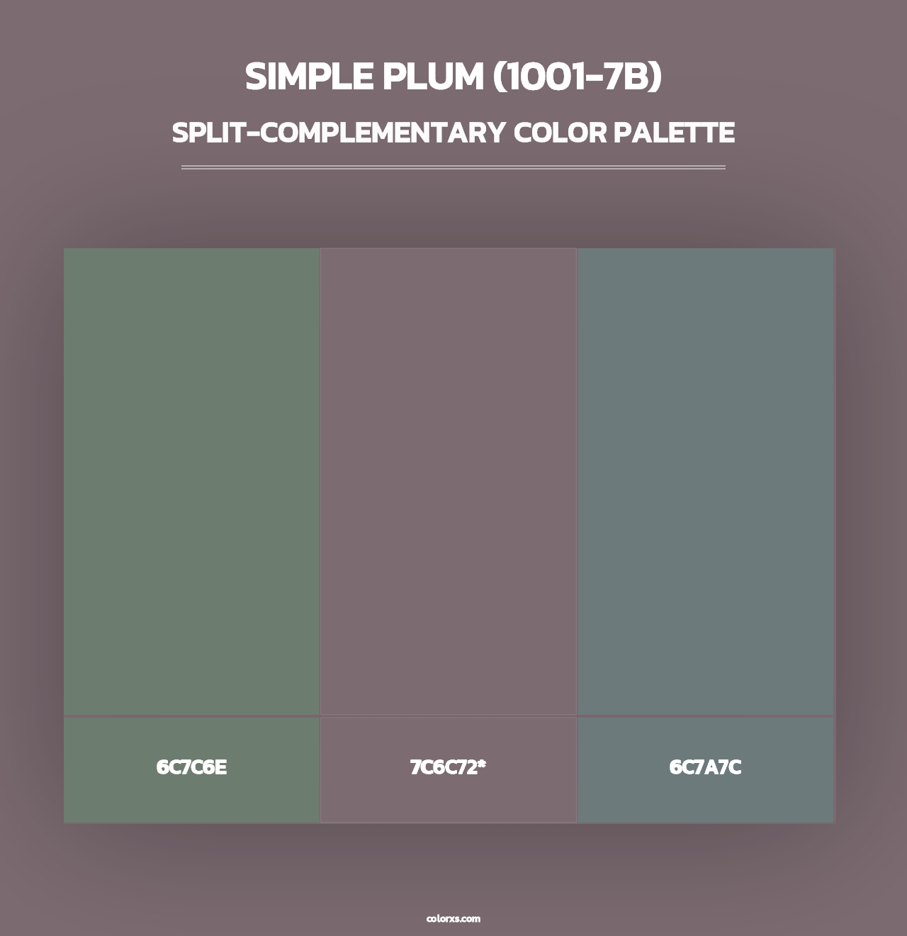 Simple Plum (1001-7B) - Split-Complementary Color Palette