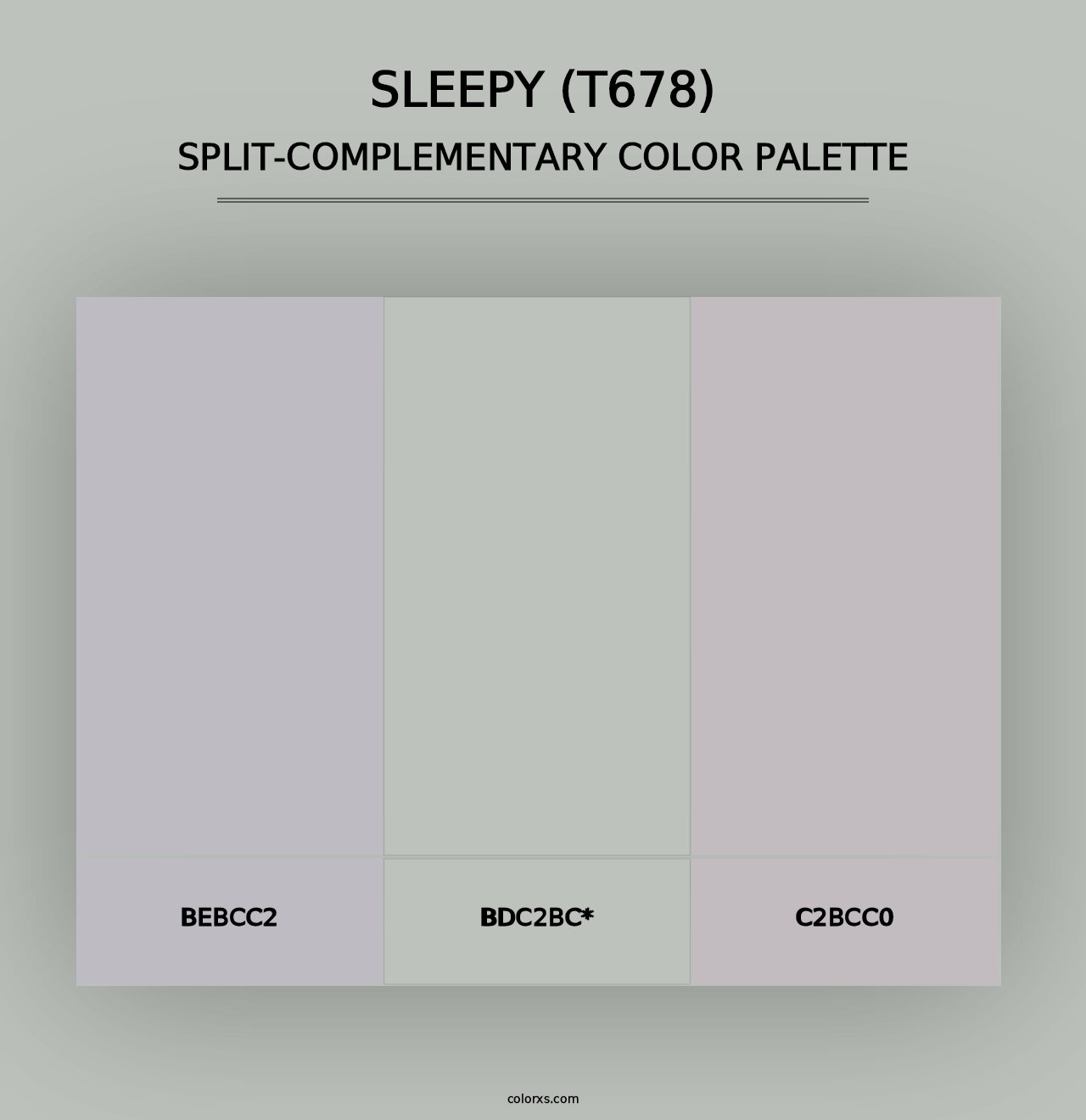 Sleepy (T678) - Split-Complementary Color Palette