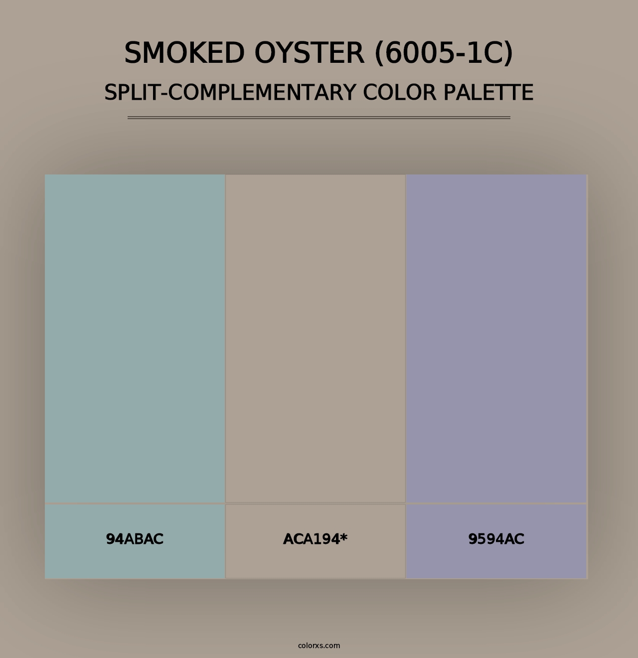 Smoked Oyster (6005-1C) - Split-Complementary Color Palette