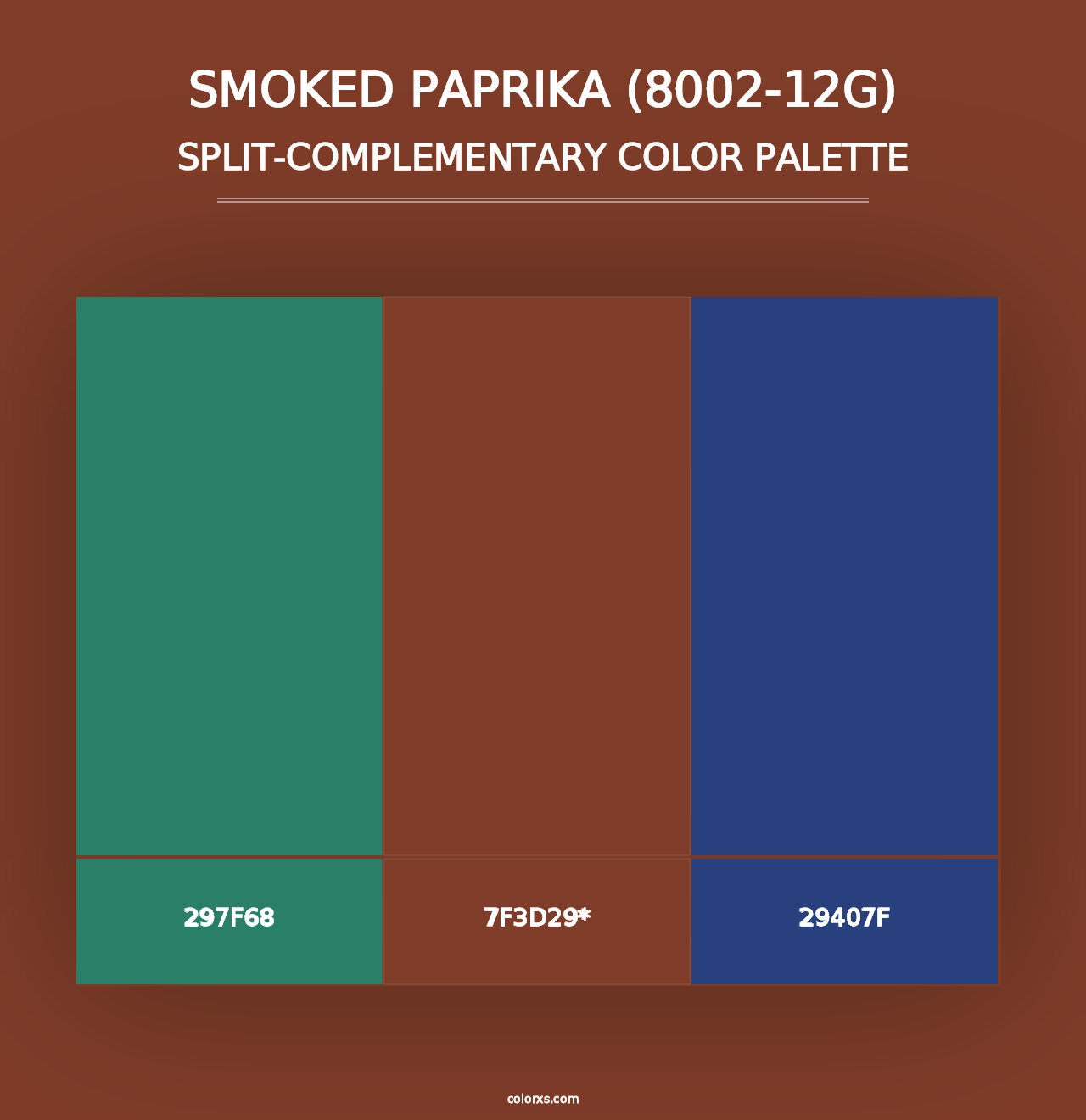 Smoked Paprika (8002-12G) - Split-Complementary Color Palette