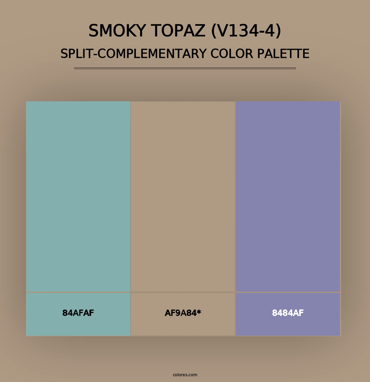 Smoky Topaz (V134-4) - Split-Complementary Color Palette