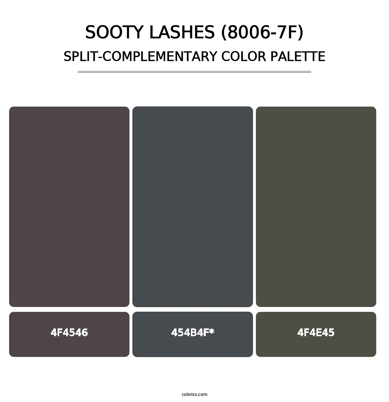 Sooty Lashes (8006-7F) - Split-Complementary Color Palette