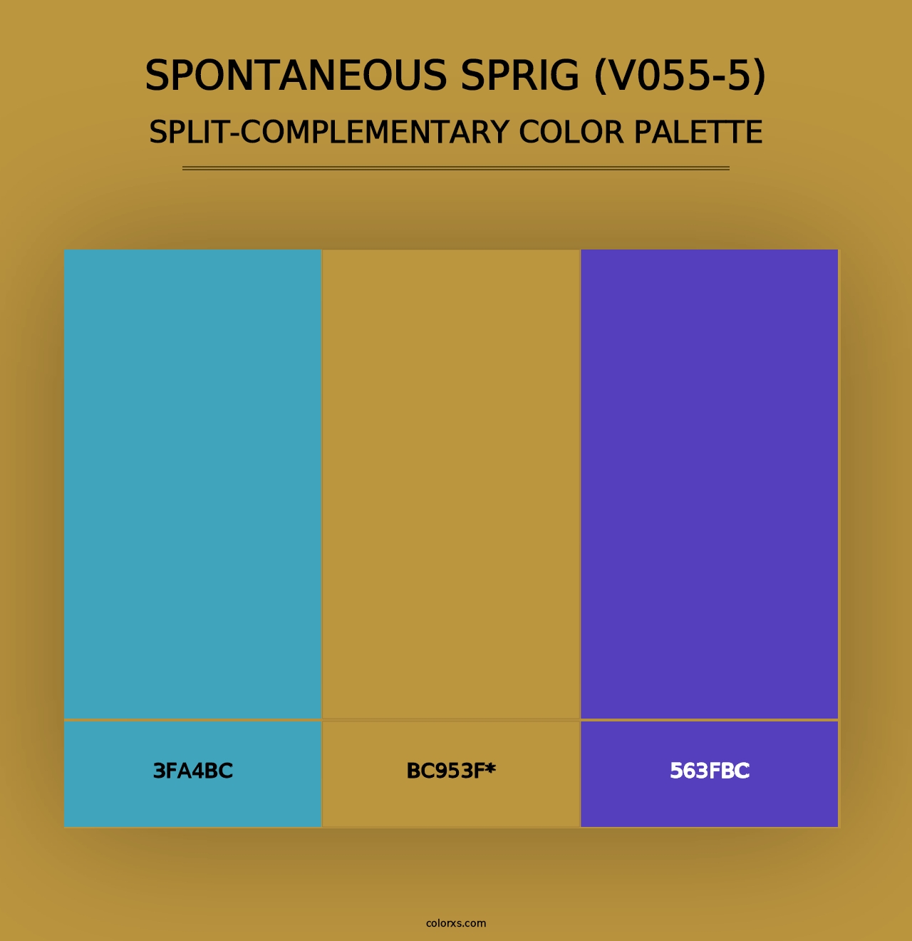 Spontaneous Sprig (V055-5) - Split-Complementary Color Palette