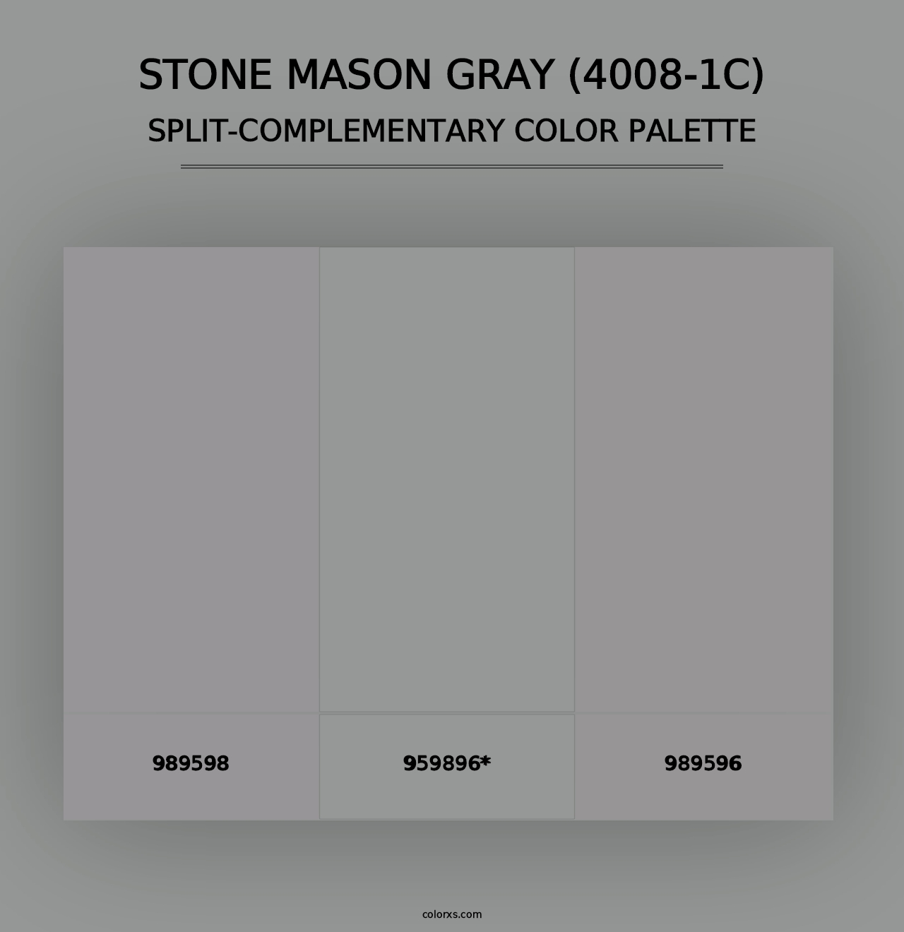 Stone Mason Gray (4008-1C) - Split-Complementary Color Palette