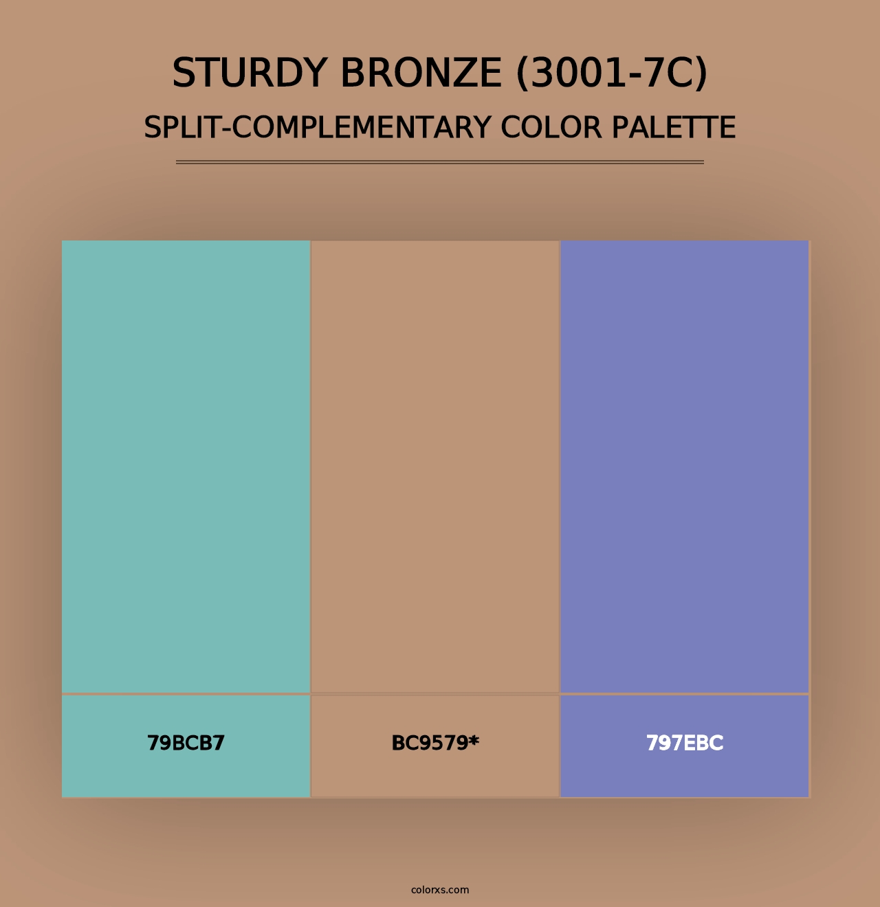 Sturdy Bronze (3001-7C) - Split-Complementary Color Palette