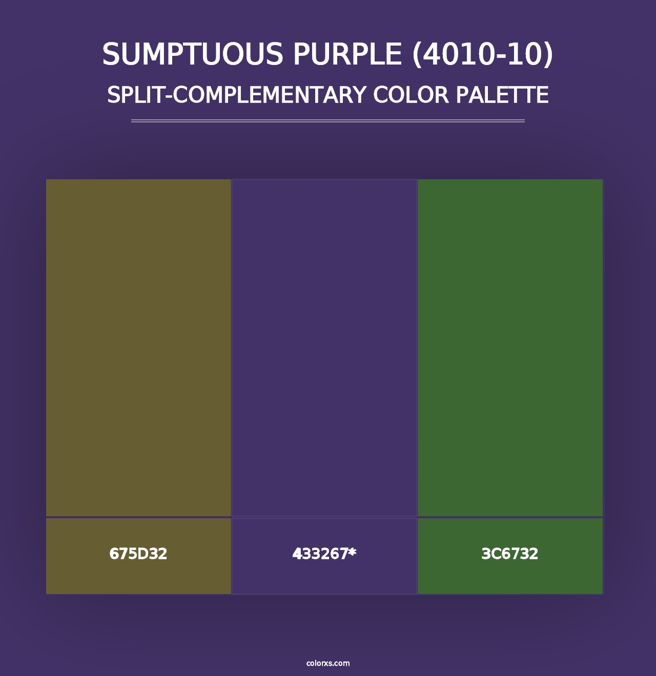 Sumptuous Purple (4010-10) - Split-Complementary Color Palette