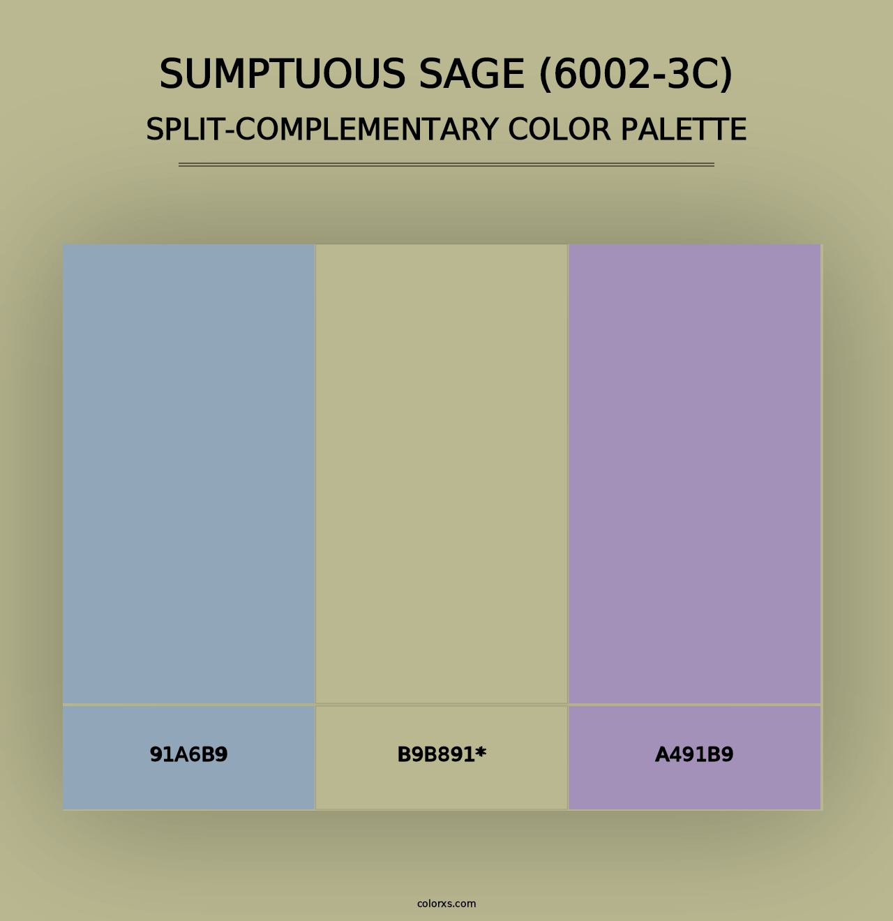 Sumptuous Sage (6002-3C) - Split-Complementary Color Palette