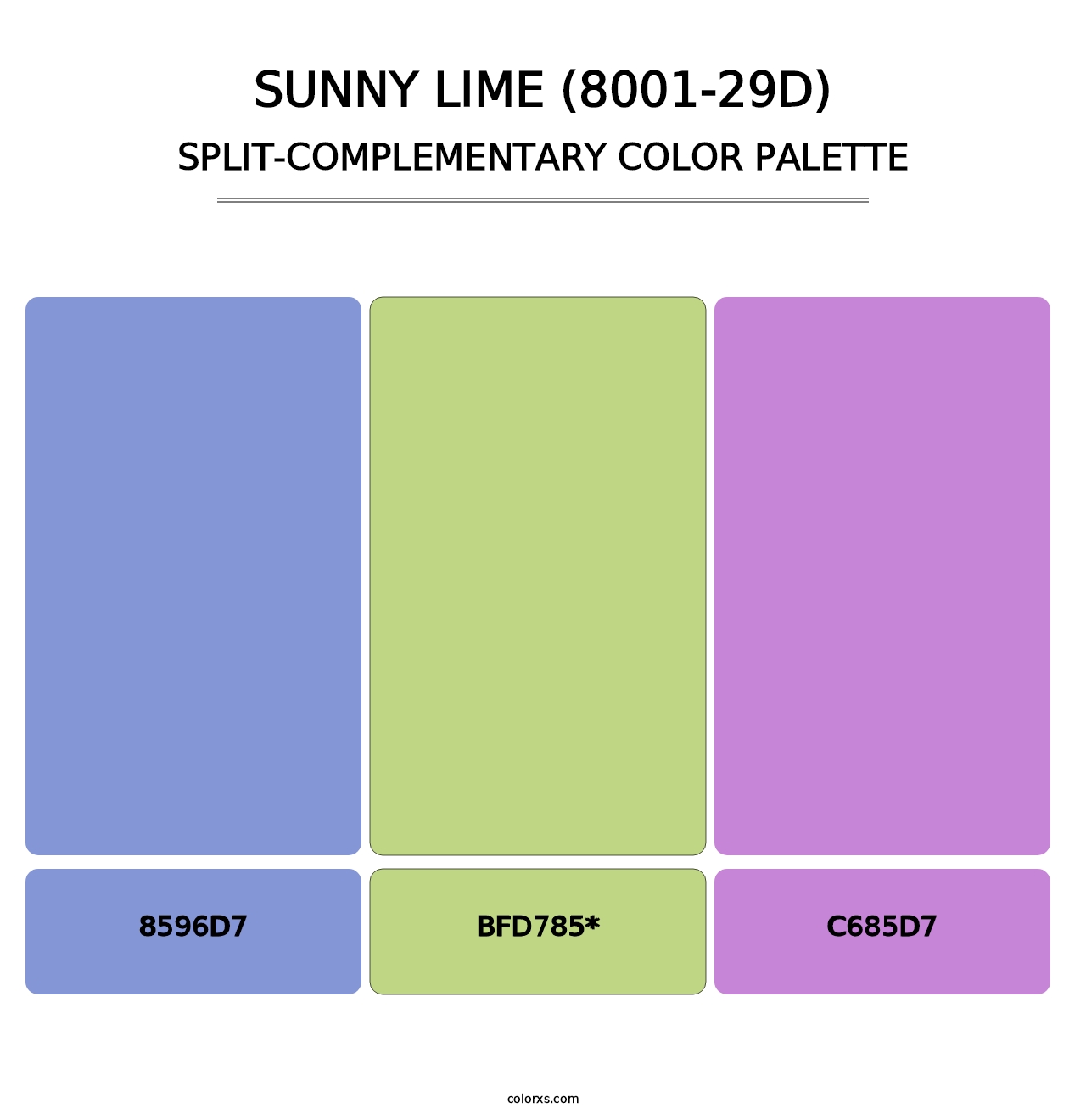 Sunny Lime (8001-29D) - Split-Complementary Color Palette