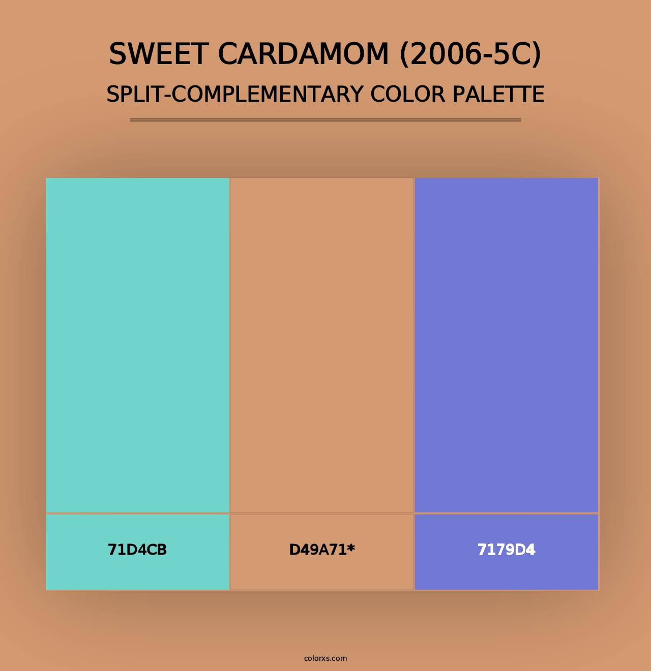 Sweet Cardamom (2006-5C) - Split-Complementary Color Palette