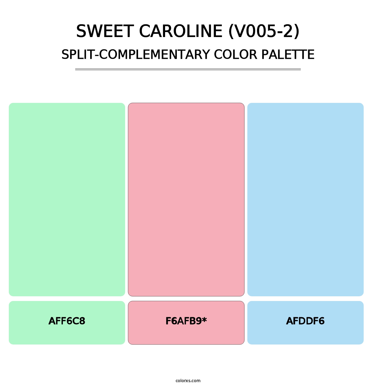 Sweet Caroline (V005-2) - Split-Complementary Color Palette