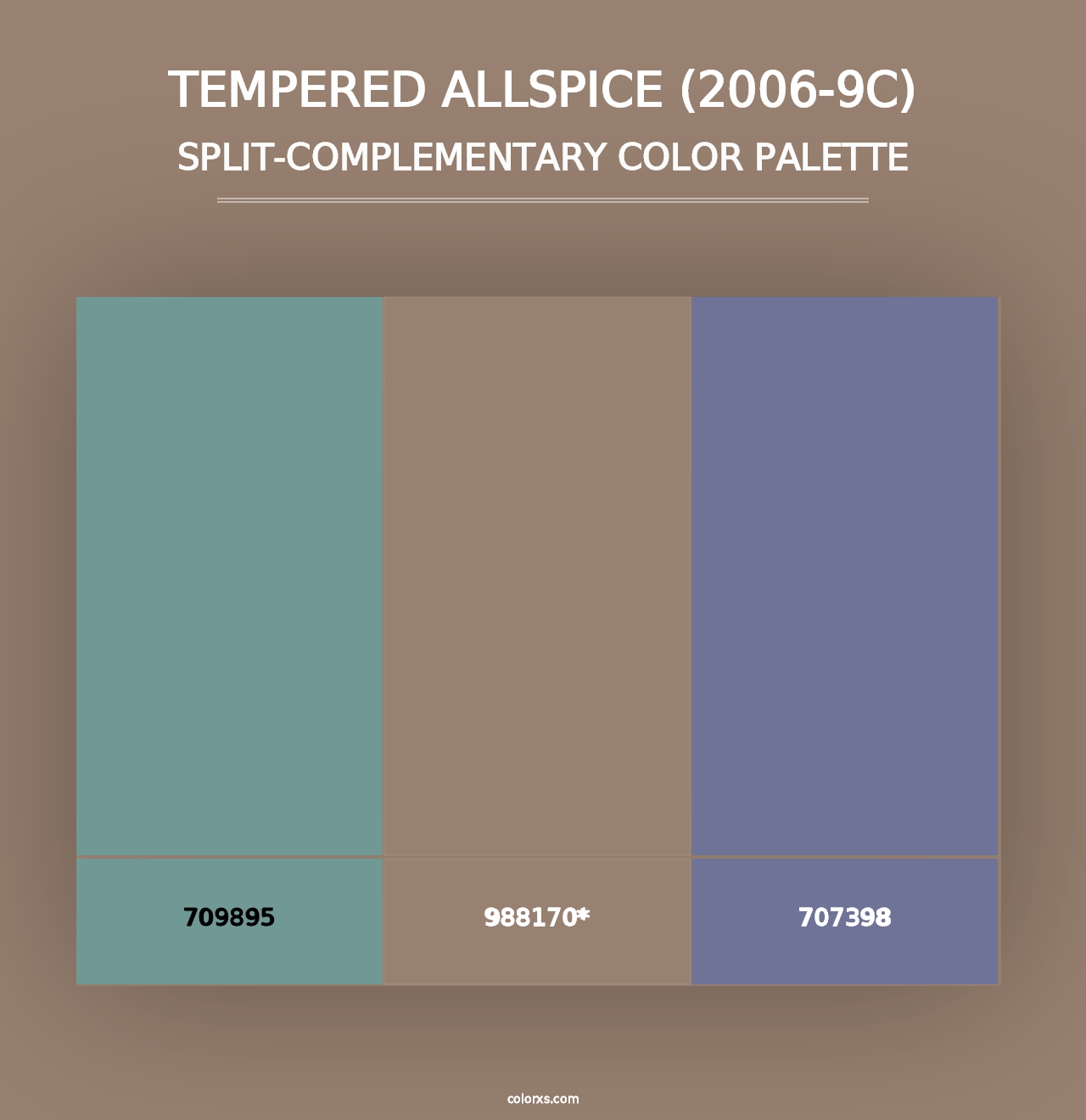 Tempered Allspice (2006-9C) - Split-Complementary Color Palette