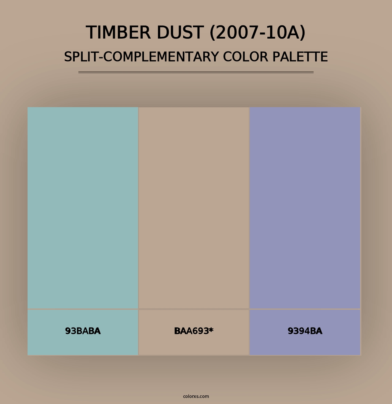 Timber Dust (2007-10A) - Split-Complementary Color Palette