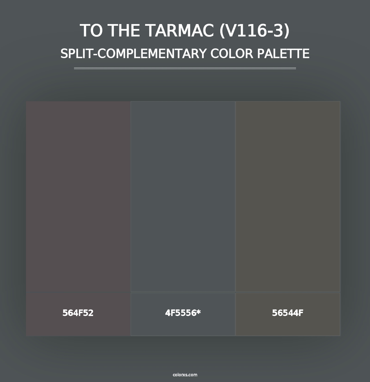 To the Tarmac (V116-3) - Split-Complementary Color Palette