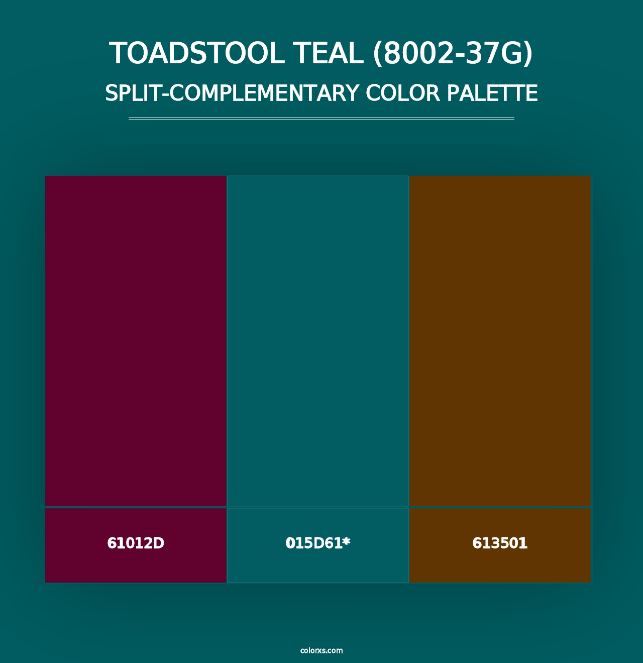 Toadstool Teal (8002-37G) - Split-Complementary Color Palette