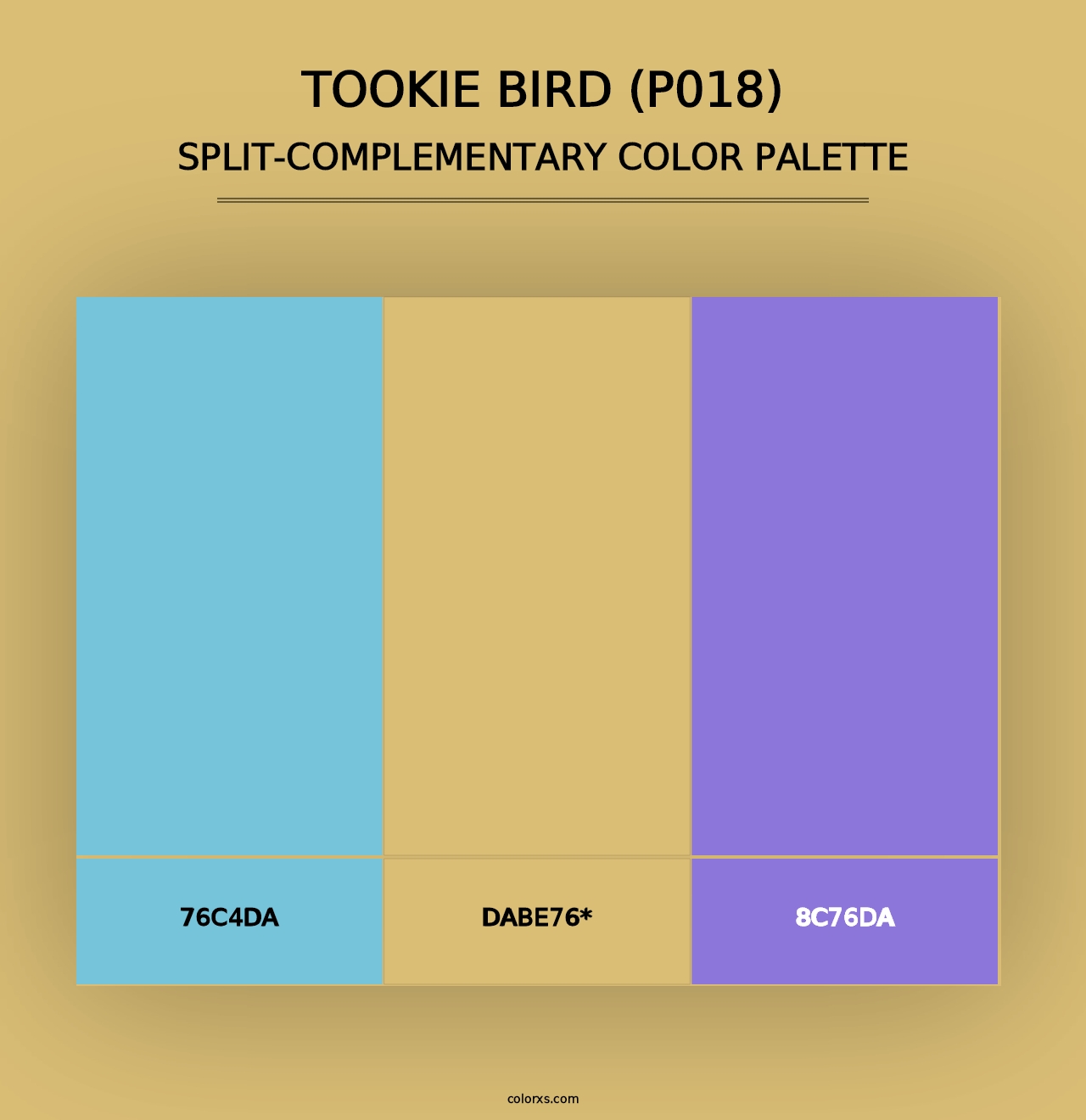 Tookie Bird (P018) - Split-Complementary Color Palette