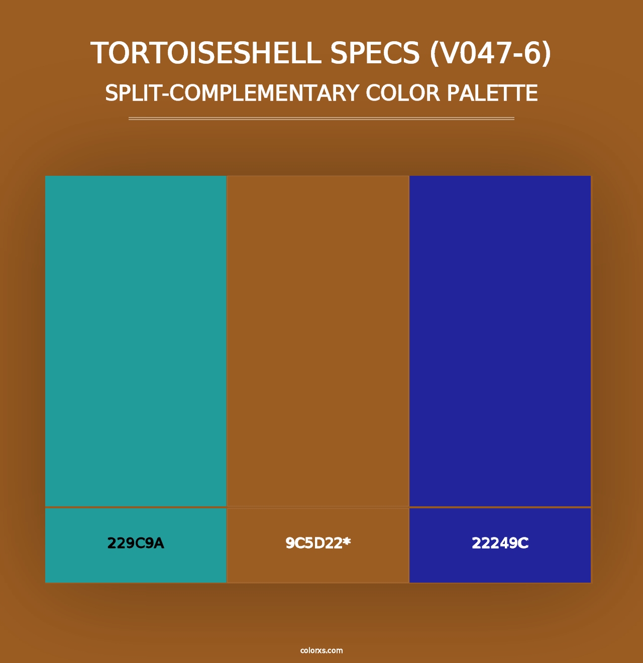 Tortoiseshell Specs (V047-6) - Split-Complementary Color Palette