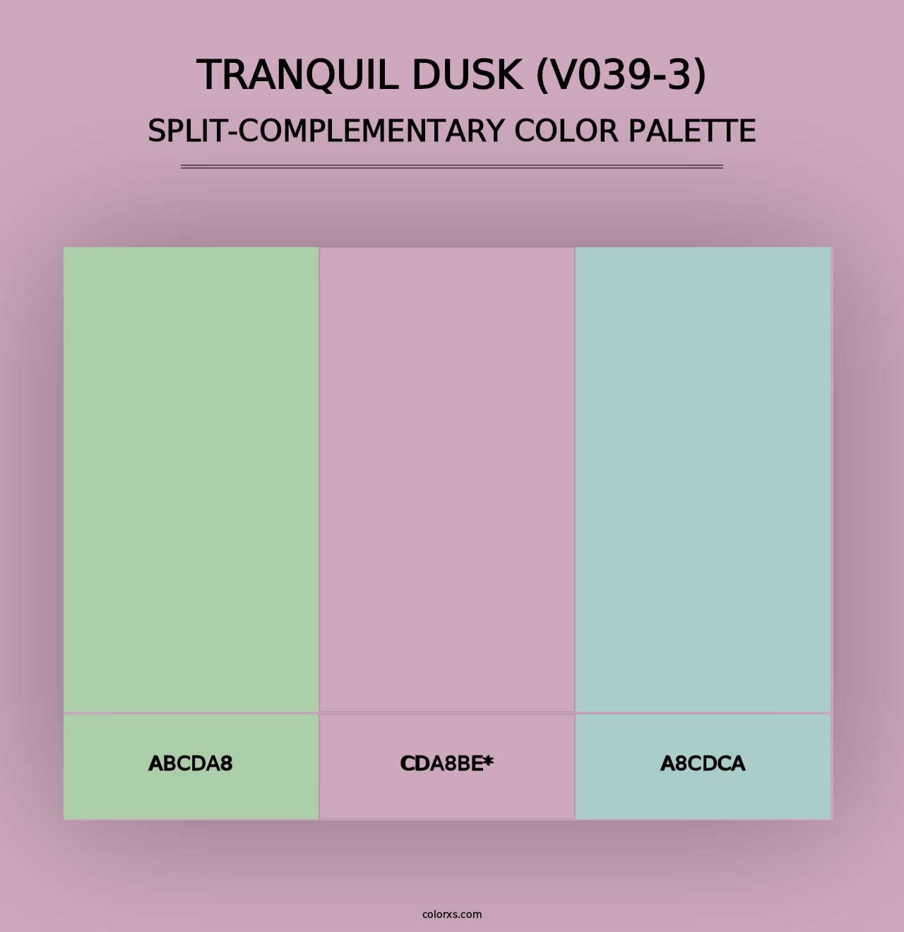 Tranquil Dusk (V039-3) - Split-Complementary Color Palette