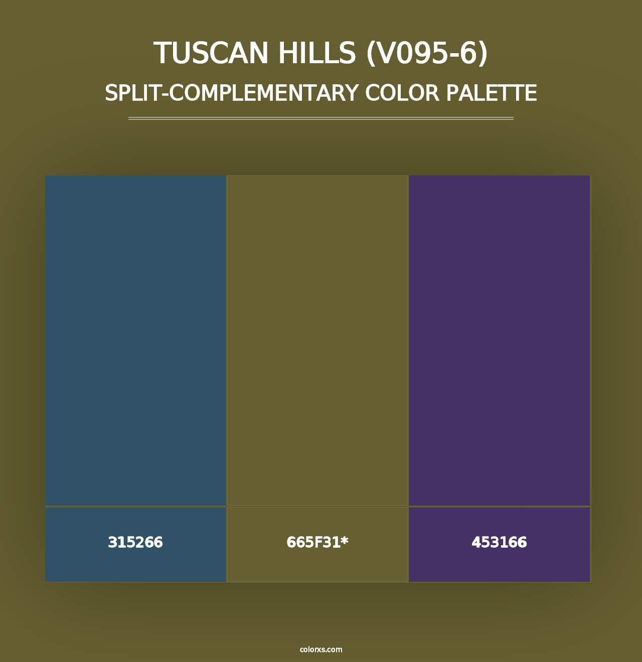 Tuscan Hills (V095-6) - Split-Complementary Color Palette