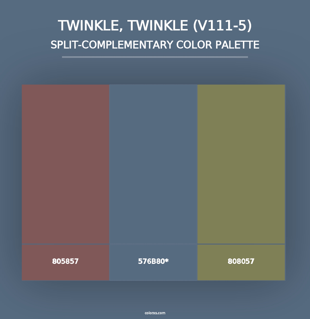 Twinkle, Twinkle (V111-5) - Split-Complementary Color Palette