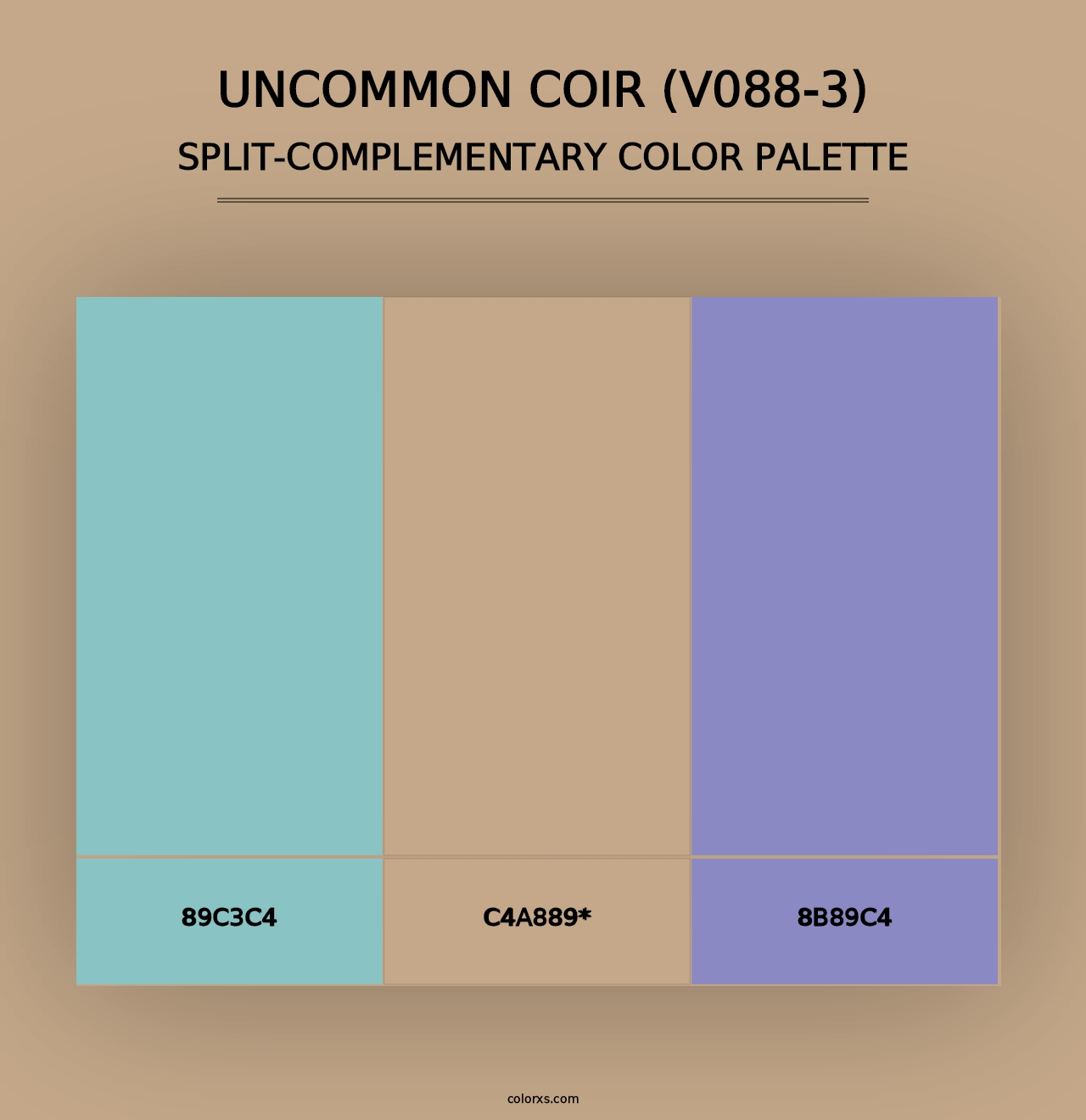 Uncommon Coir (V088-3) - Split-Complementary Color Palette