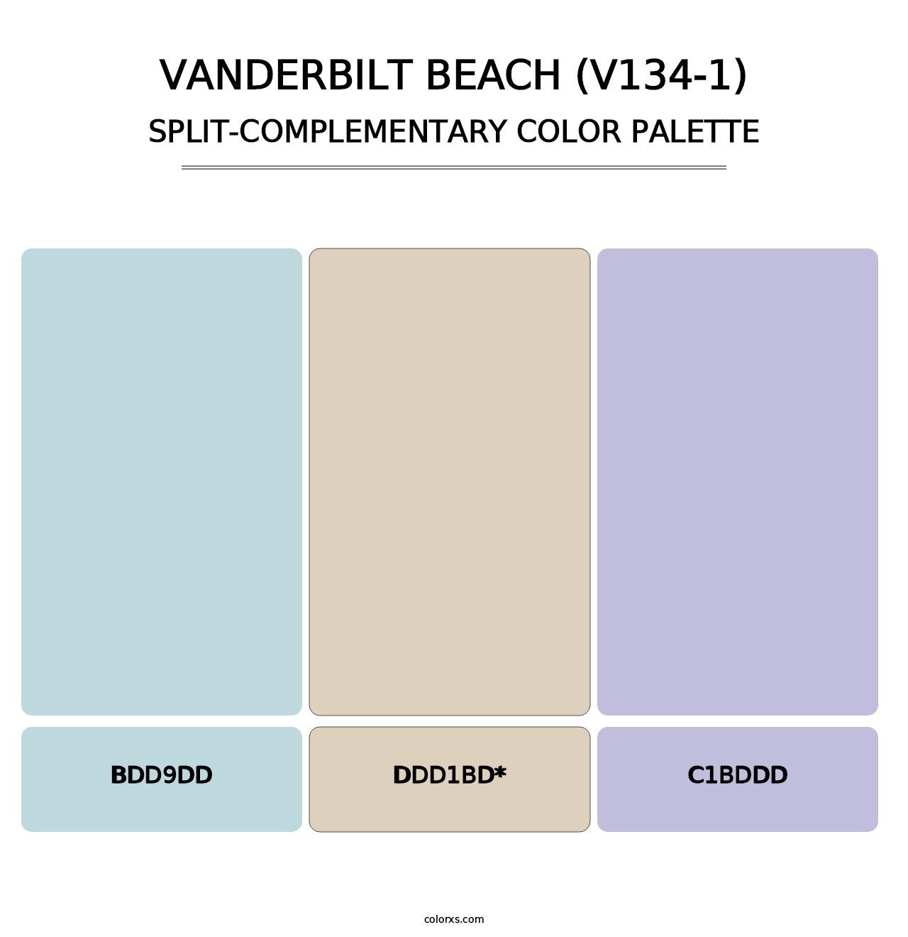 Vanderbilt Beach (V134-1) - Split-Complementary Color Palette